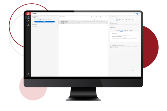 desktop monitor showing AFFILIATED COMPUTER SERVICESControl Support