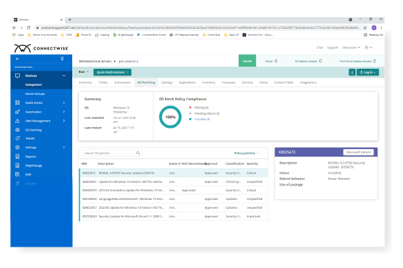 connectwise rmm automation software